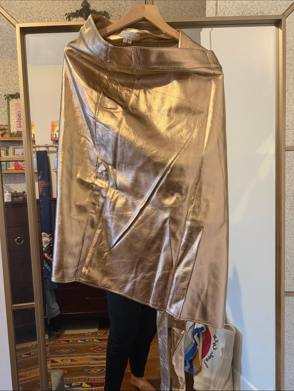 Never Fully Dressed Metallic Gold jaspre wrap  Skirt — Sleek Evening Style